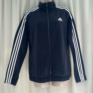 Adidas Black and White Classic Zip Up Hoodie